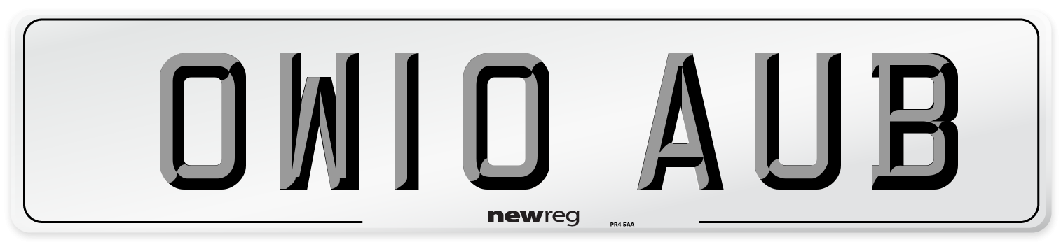 OW10 AUB Number Plate from New Reg